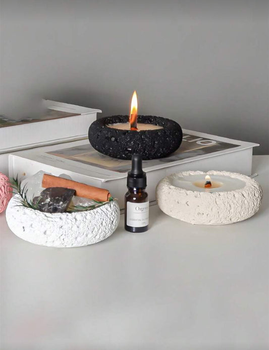 Ciotola artigianale in gesso – Porta candela &amp; Posacenere