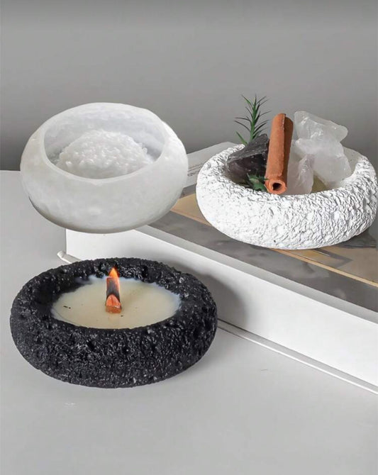 Ciotola artigianale in gesso – Porta candela &amp; Posacenere