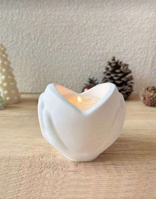 Portacandela decorativo artigianale in gesso – Design organico