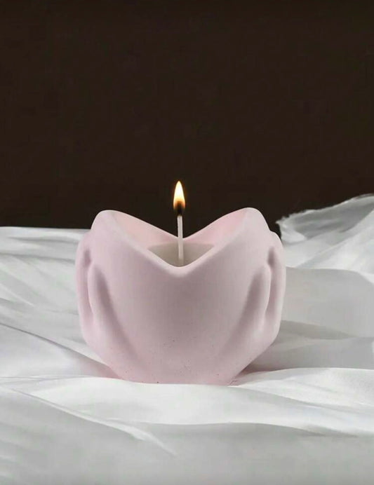 Portacandela decorativo artigianale in gesso – Design organico