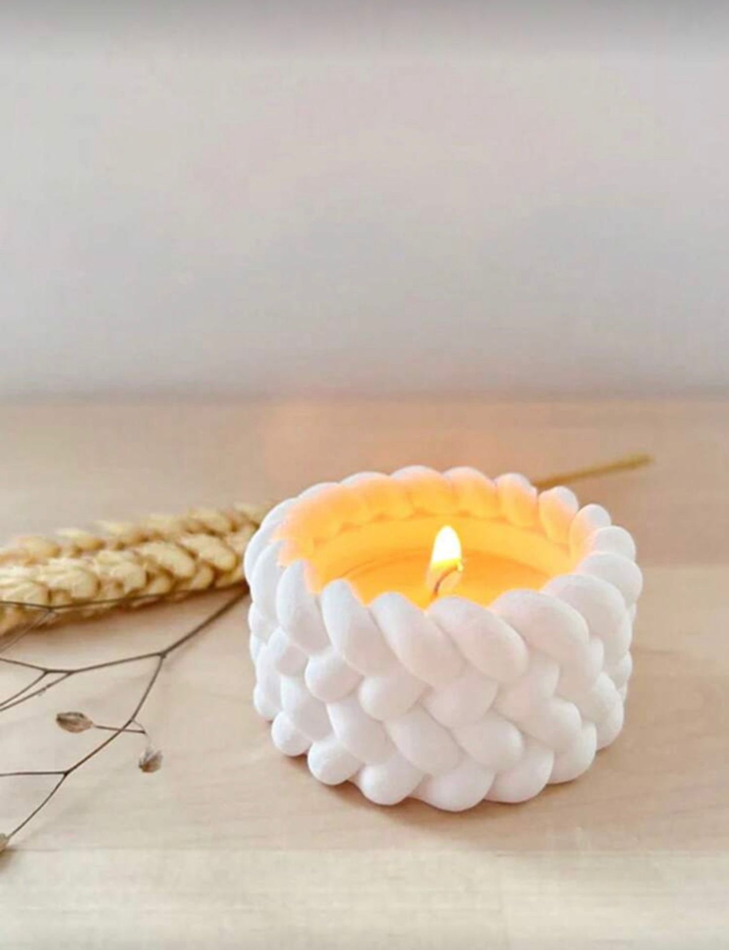 Porta Tealight Artigianale in Gesso