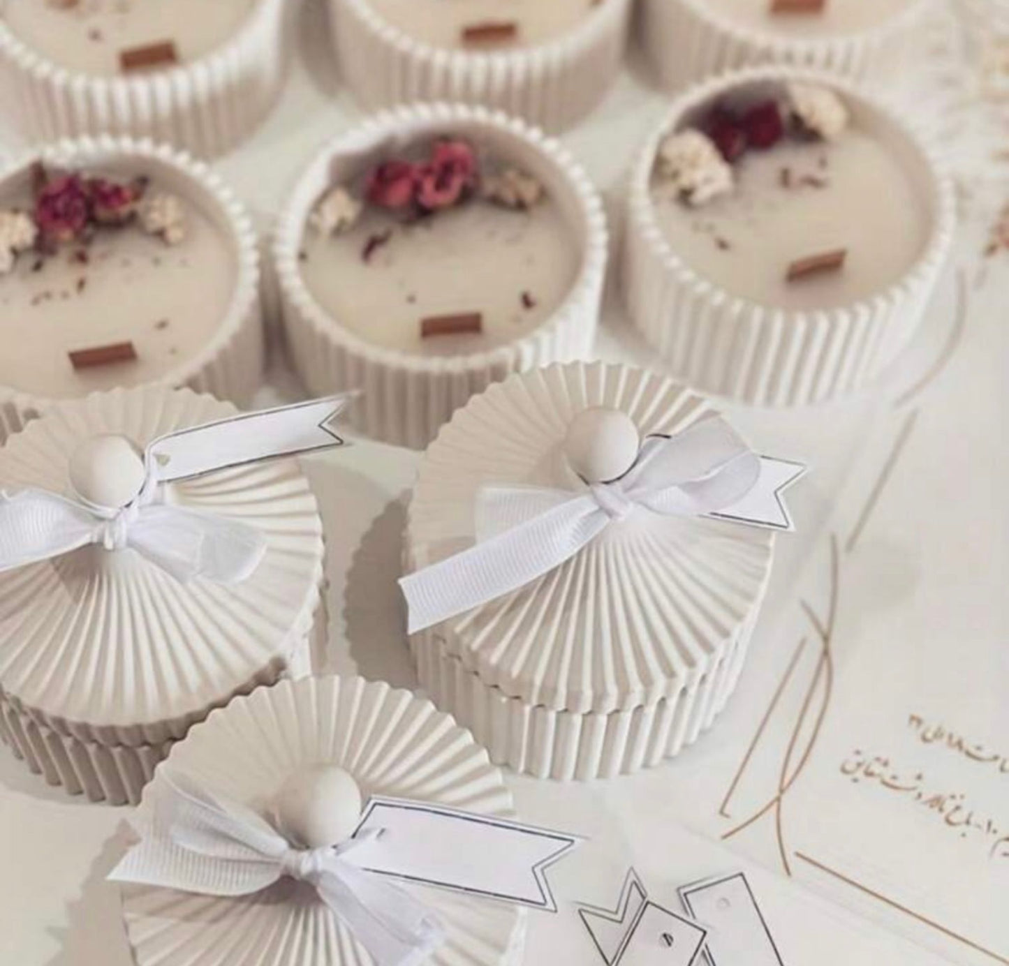 Contenitore in gesso artigianale – Porta candela decorativo